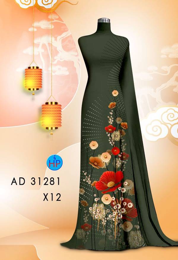 Vải Áo Dài Hoa In 3D AD 31281 12